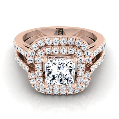 The Michelle Select Halo Engagement Ring with Lab Diamond in 14K Rose Gold - view 1