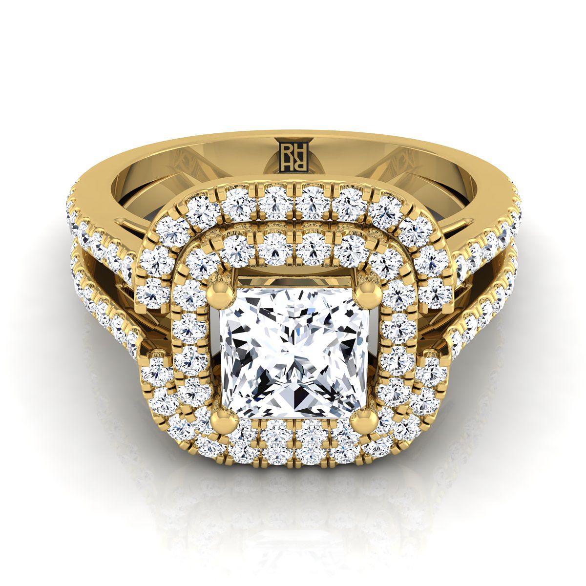 The Michelle princess engagement ring setting in 18K Yellow Gold | RockHer