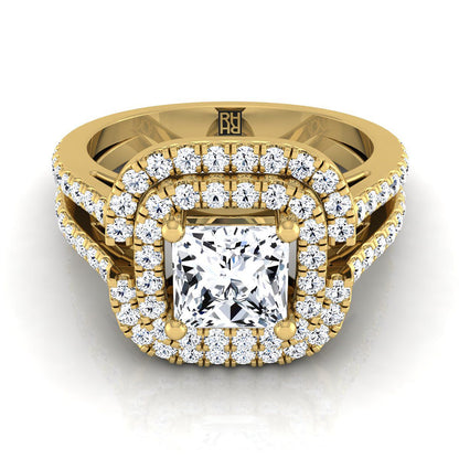 The Michelle Select Halo Engagement Ring with Lab Diamond in 18K Yellow Gold - view 1