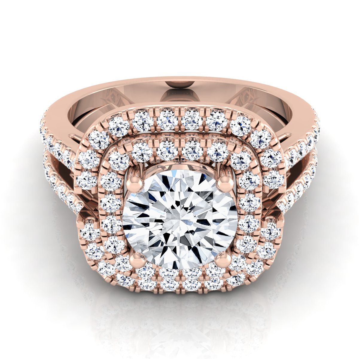 The Michelle round engagement ring setting in 14K Rose Gold | RockHer