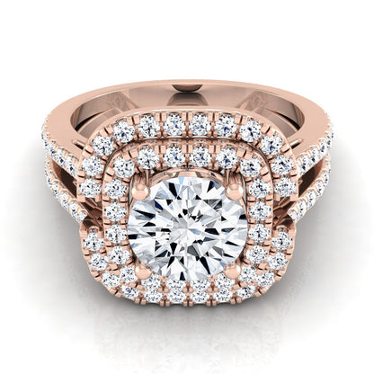 The Michelle Select Halo Engagement Ring with Lab Diamond in 14K Rose Gold - view 1