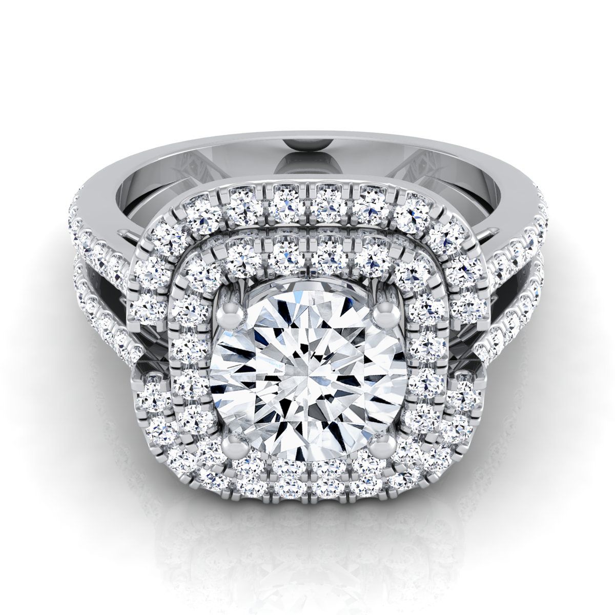 The Michelle round engagement ring setting in 18K White Gold | RockHer