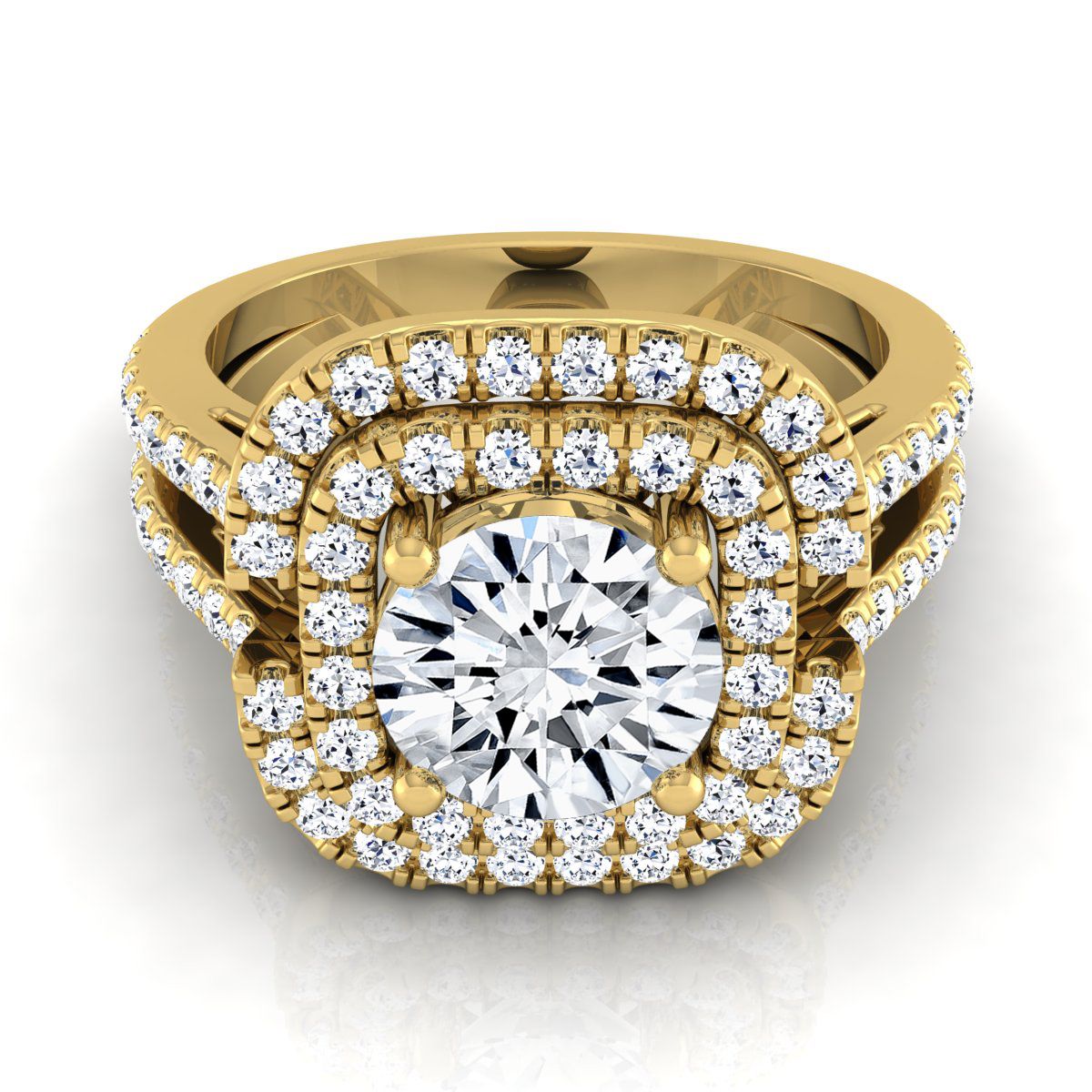 The Michelle round engagement ring setting in 18K Yellow Gold | RockHer