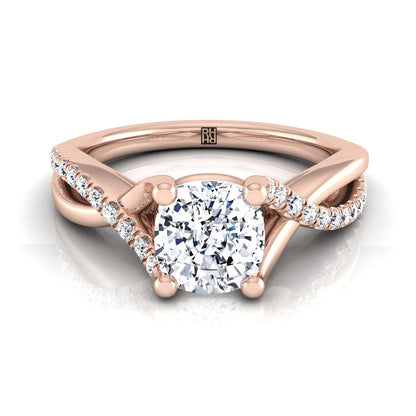 The Ottava Select Halo Engagement Ring with Lab Diamond in 14K Rose Gold - view 1