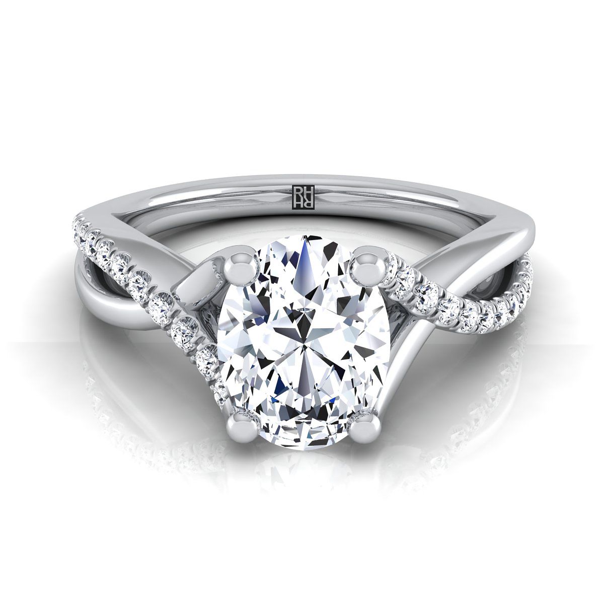 The Ottava oval engagement ring setting in Platinum | RockHer