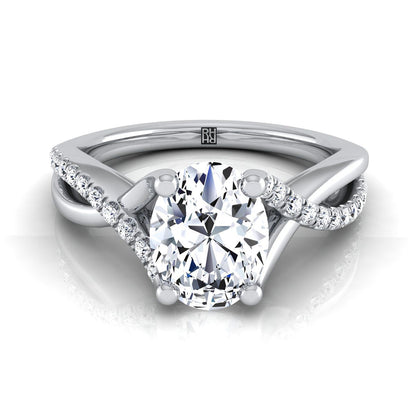 The Ottava Select Halo Engagement Ring with Lab Diamond in Platinum - view 1