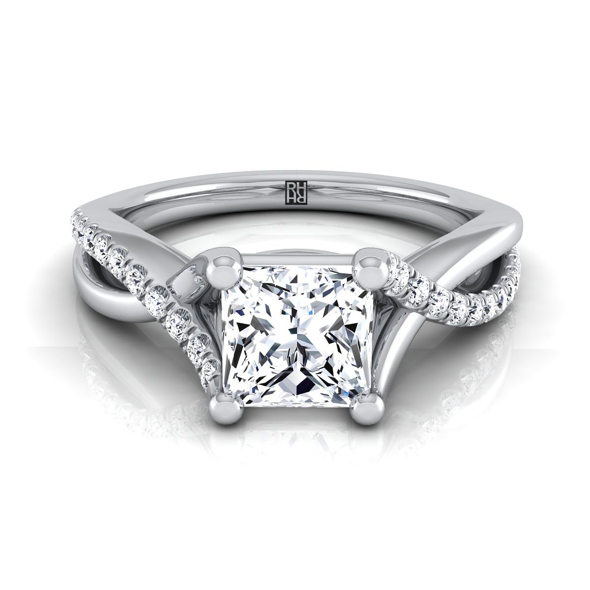 The Ottava princess engagement ring setting in Platinum | RockHer