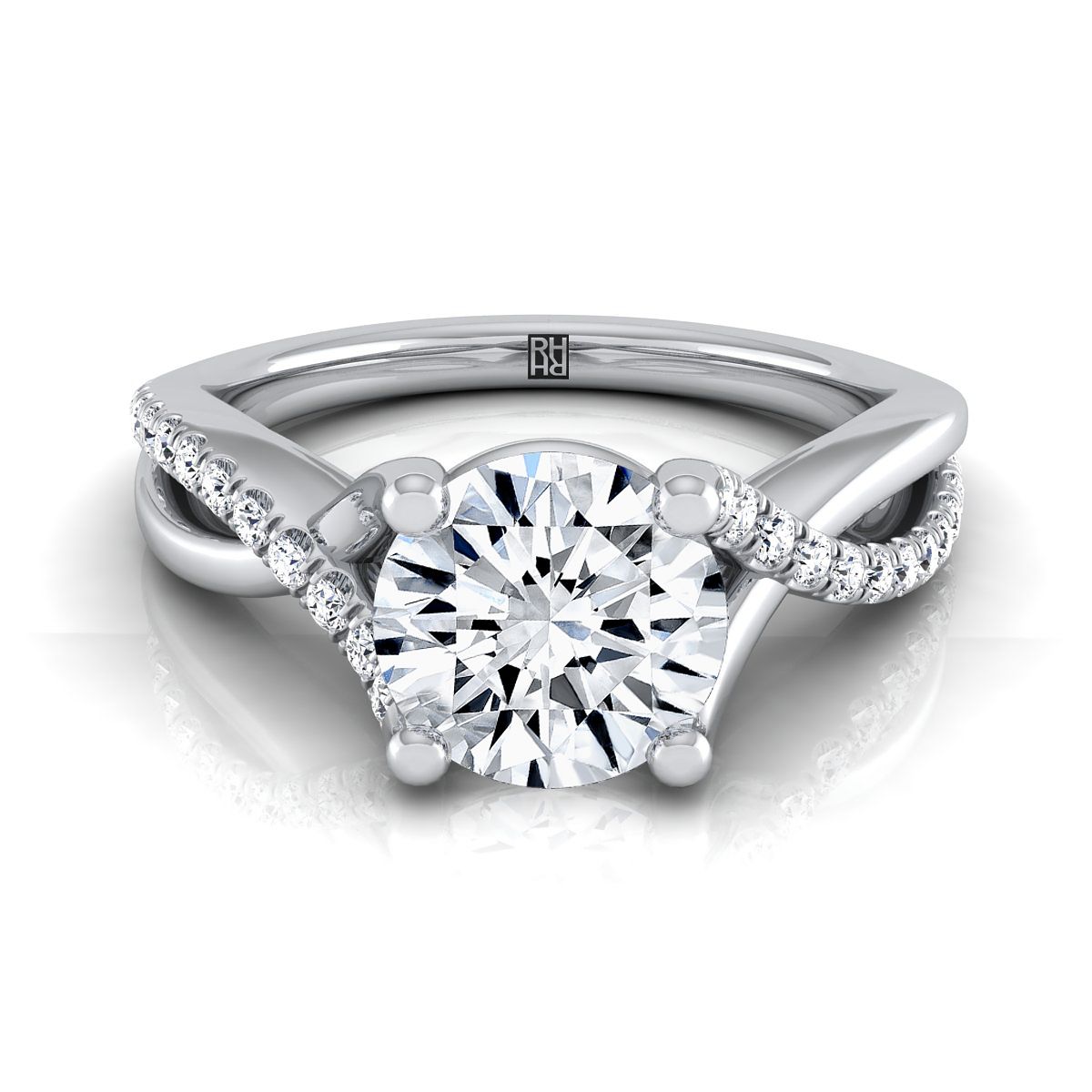 The Ottava round engagement ring setting in Platinum | RockHer
