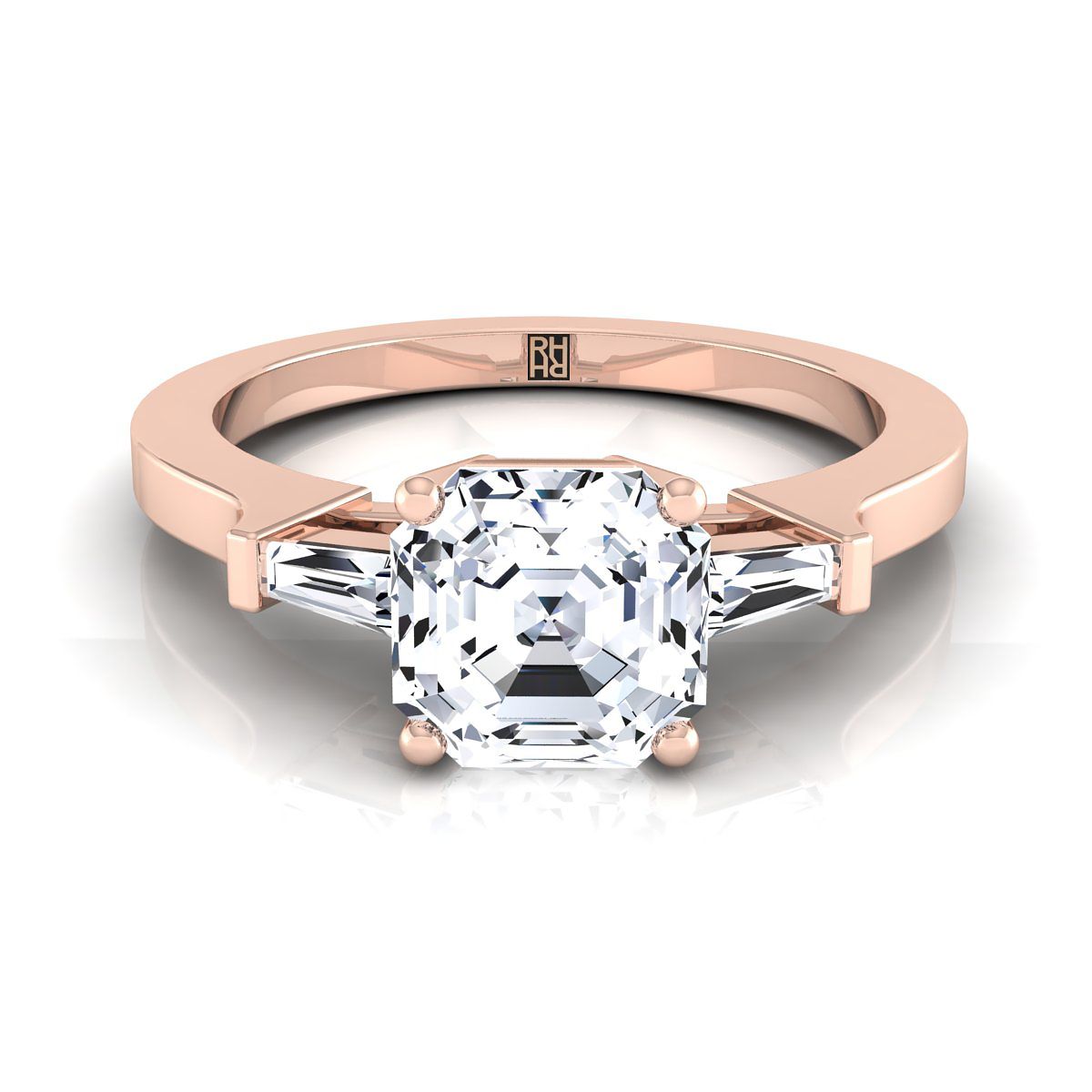 The June asscher engagement ring setting in 14K Rose Gold | RockHer