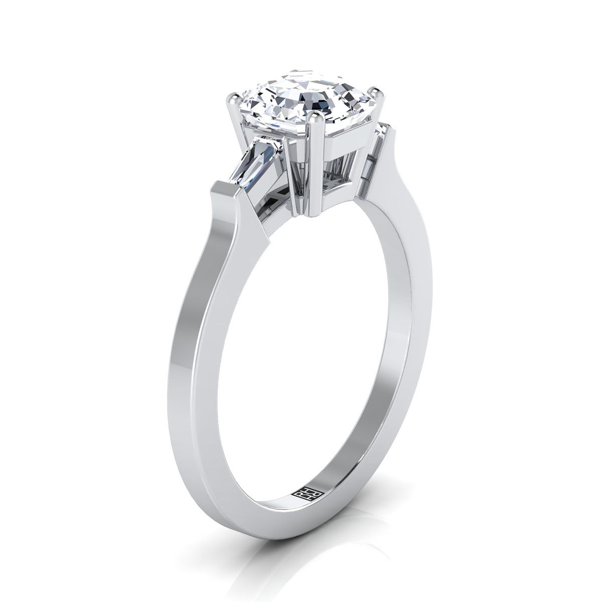 RockHer atelier photo of The June asscher engagement ring setting in Platinum
