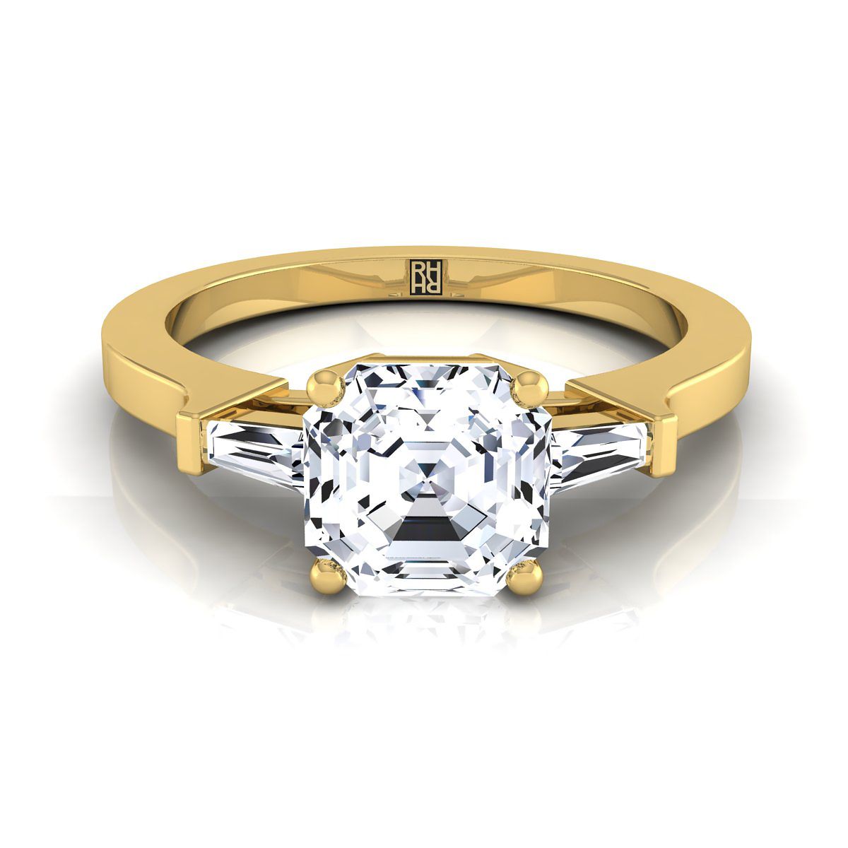 The June asscher engagement ring setting in 18K Yellow Gold | RockHer
