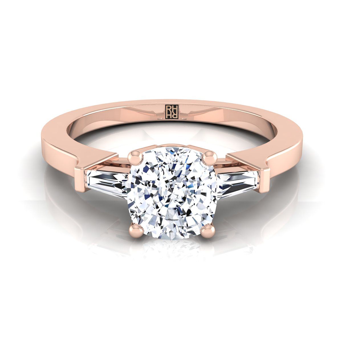 The June cushion engagement ring setting in 14K Rose Gold | RockHer