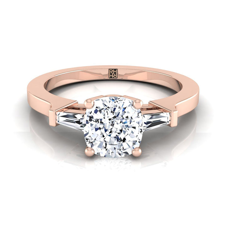 The June Select Three Stone Engagement Ring with Lab Diamond in 14K Rose Gold - view 1