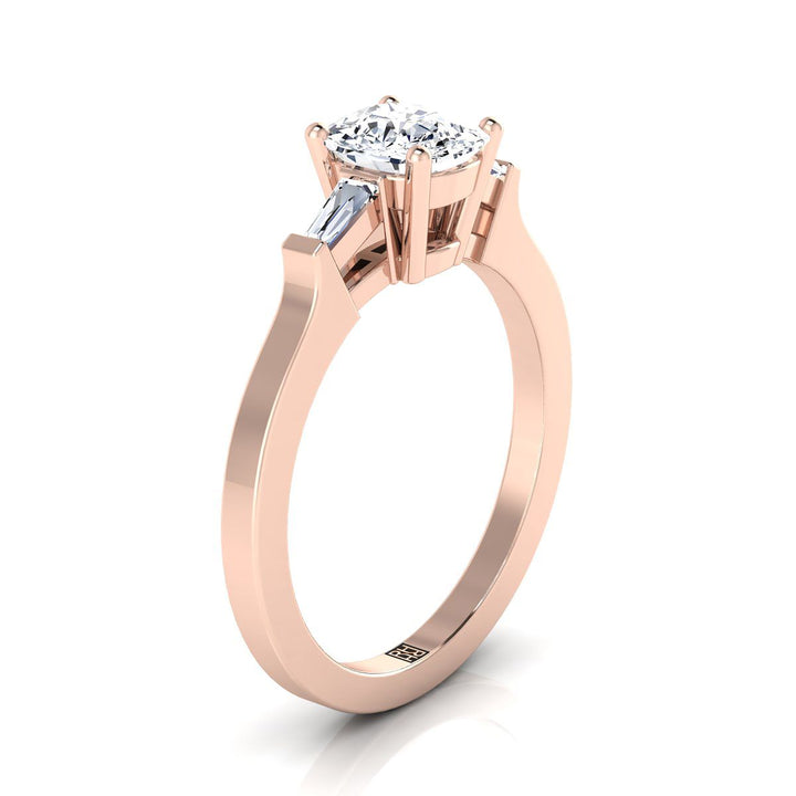 The June Select Three Stone Engagement Ring with Lab Diamond in 14K Rose Gold - view 2