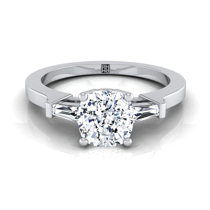 The June Select Three Stone Engagement Ring with Lab Diamond in 18K White Gold - view 1