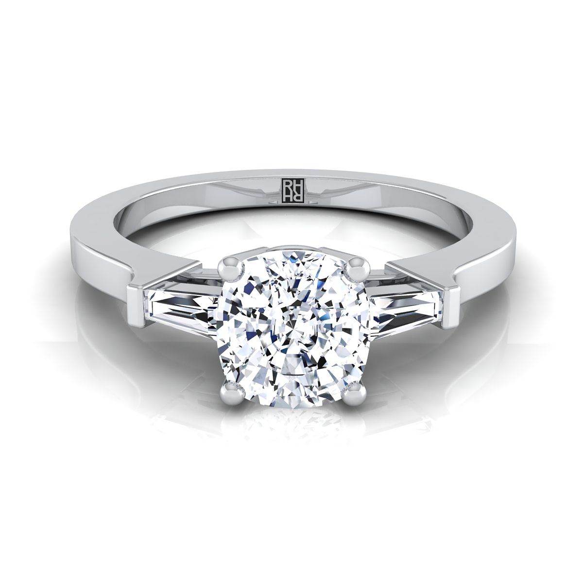 The June cushion engagement ring setting in 18K White Gold | RockHer