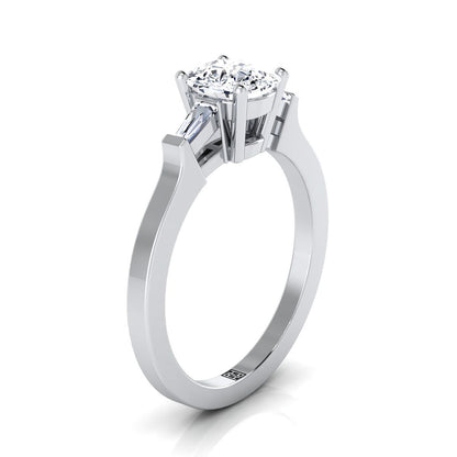 The June Select Three Stone Engagement Ring with Lab Diamond in 18K White Gold - view 2