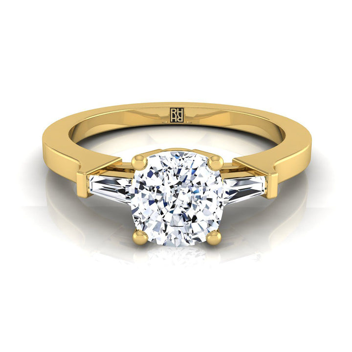 The June Select Three Stone Engagement Ring with Lab Diamond in 18K Yellow Gold - view 1
