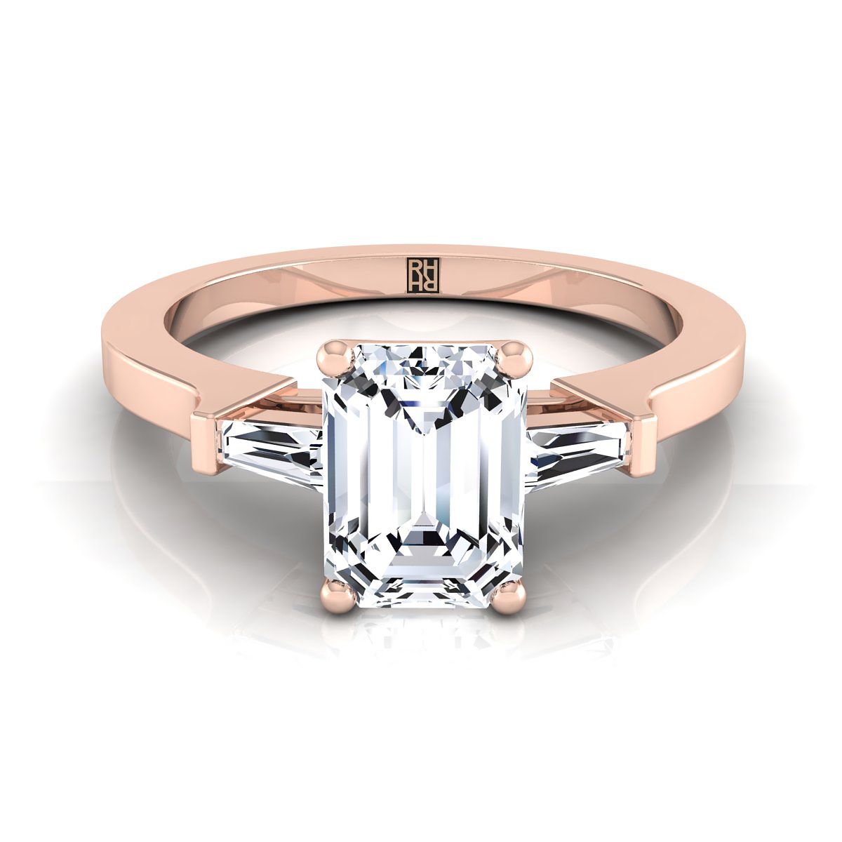 The June emerald engagement ring setting in 14K Rose Gold | RockHer