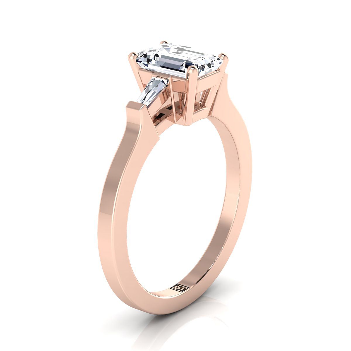 Select Three Stone Cut styling on The June emerald engagement ring setting | RockHer