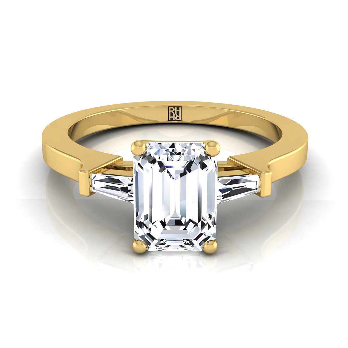 The June emerald engagement ring setting in 18K Yellow Gold | RockHer