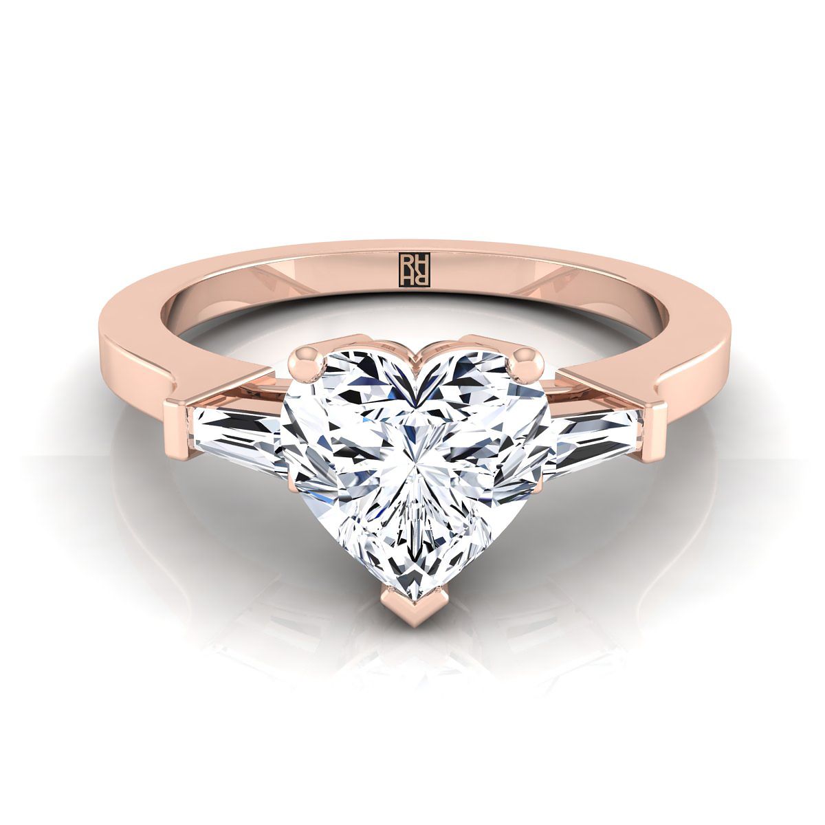 The June heart engagement ring setting in 14K Rose Gold | RockHer