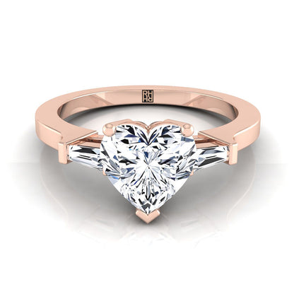 The June Select Three Stone Engagement Ring with Lab Diamond in 14K Rose Gold - view 1