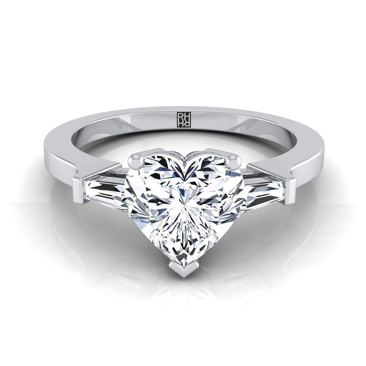 The June Select Three Stone Engagement Ring with Lab Diamond in Platinum - view 1
