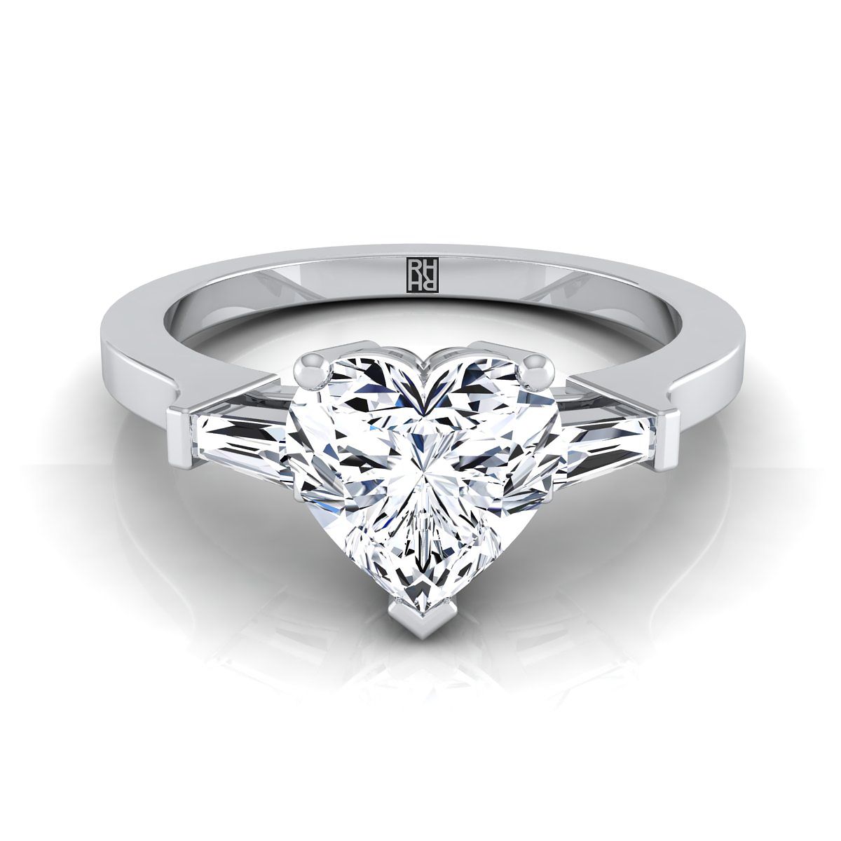 The June heart engagement ring setting in 18K White Gold | RockHer