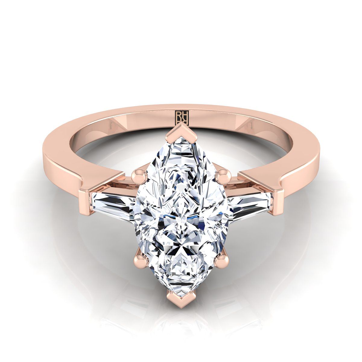 The June marquise engagement ring setting in 14K Rose Gold | RockHer