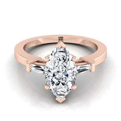 The June Select Three Stone Engagement Ring with Lab Diamond in 14K Rose Gold - view 1