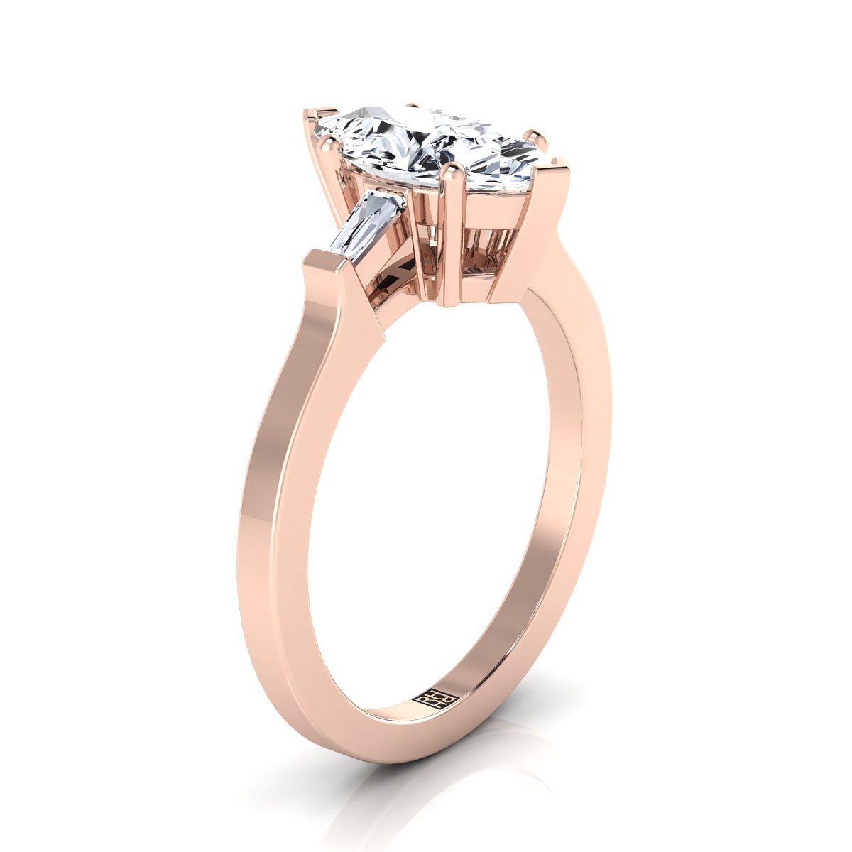 Select Three Stone styling on The June marquise engagement ring setting | RockHer