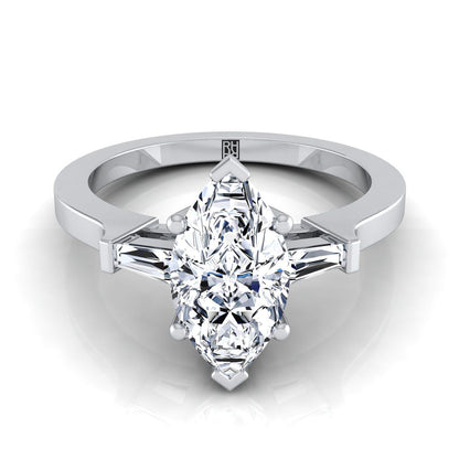 The June Select Three Stone Engagement Ring with Lab Diamond in 18K White Gold - view 1