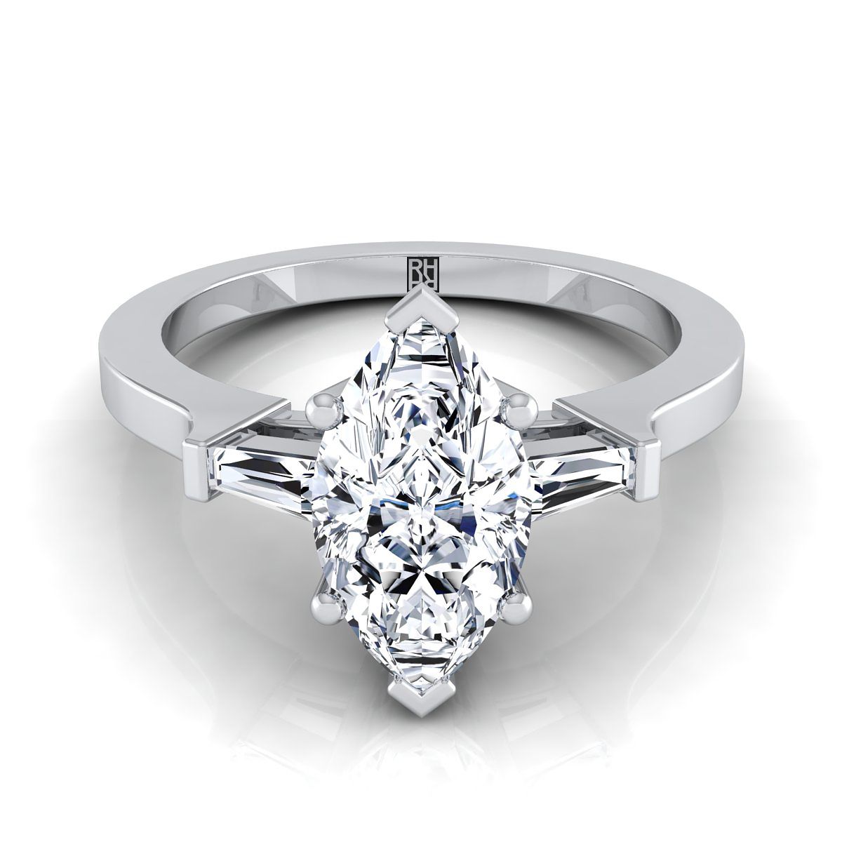 The June marquise engagement ring setting in Platinum | RockHer