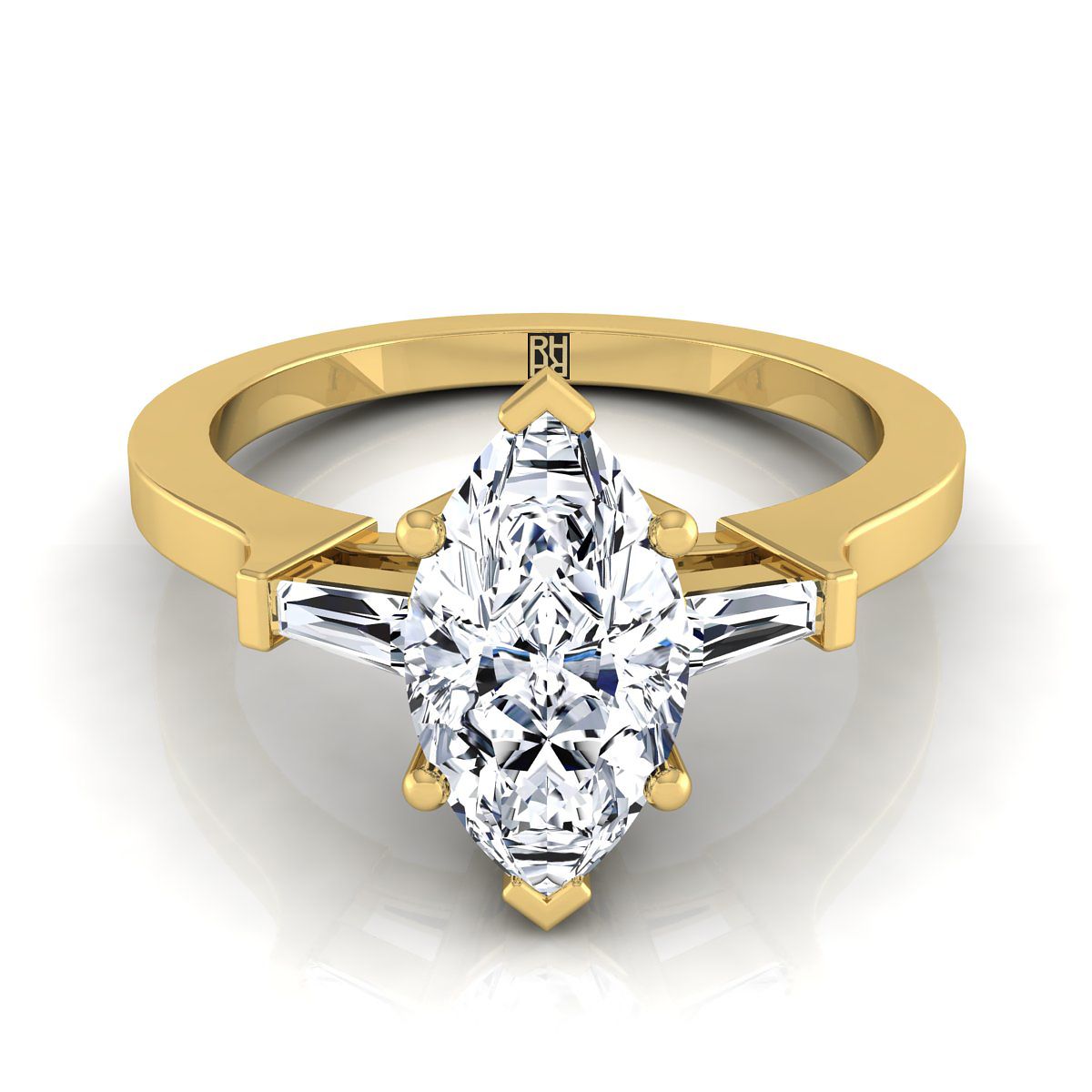 The June marquise engagement ring setting in 18K Yellow Gold | RockHer