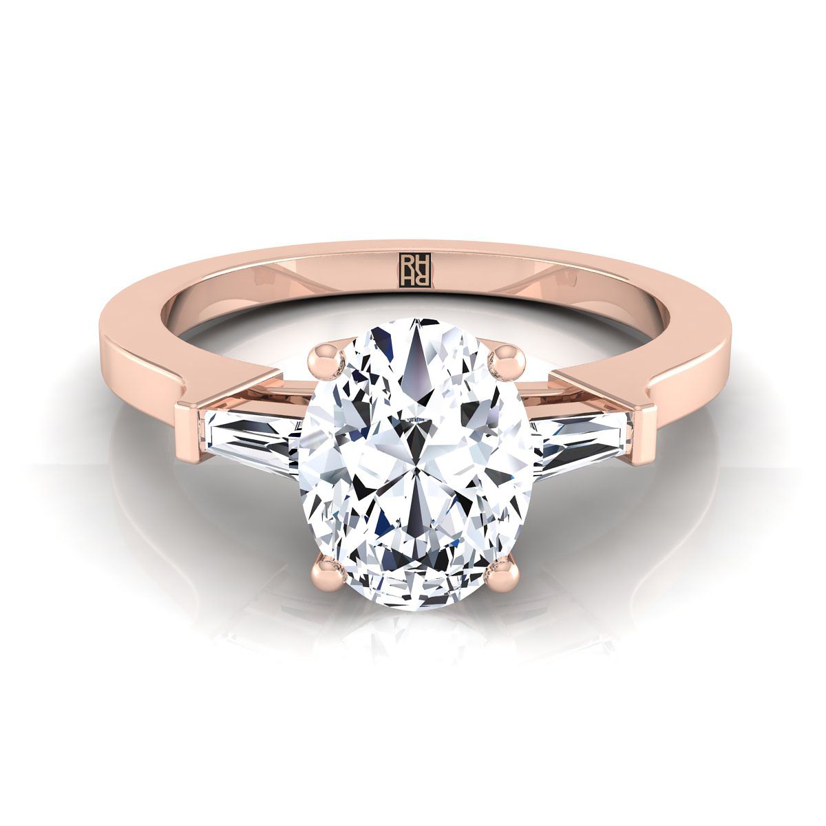 The June oval engagement ring setting in 14K Rose Gold | RockHer