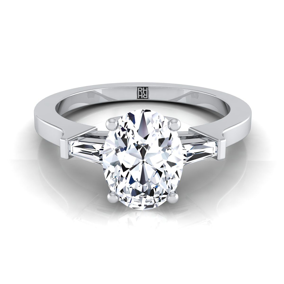 The June oval engagement ring setting in Platinum | RockHer