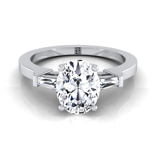 The June Select Three Stone Engagement Ring with Lab Diamond in 18K White Gold - view 1