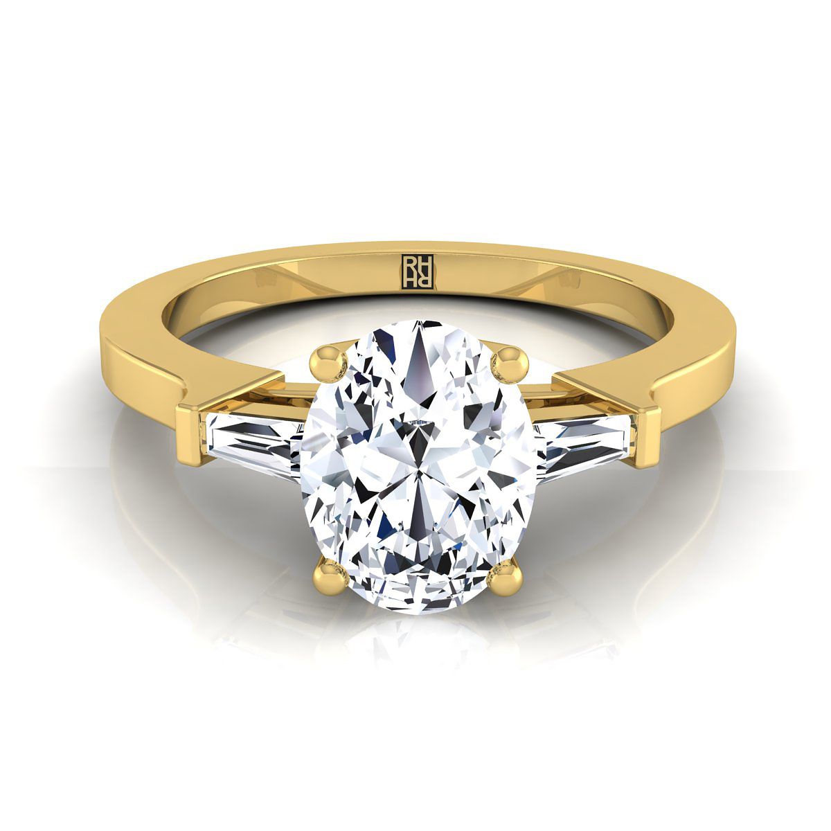 The June oval engagement ring setting in 18K Yellow Gold | RockHer