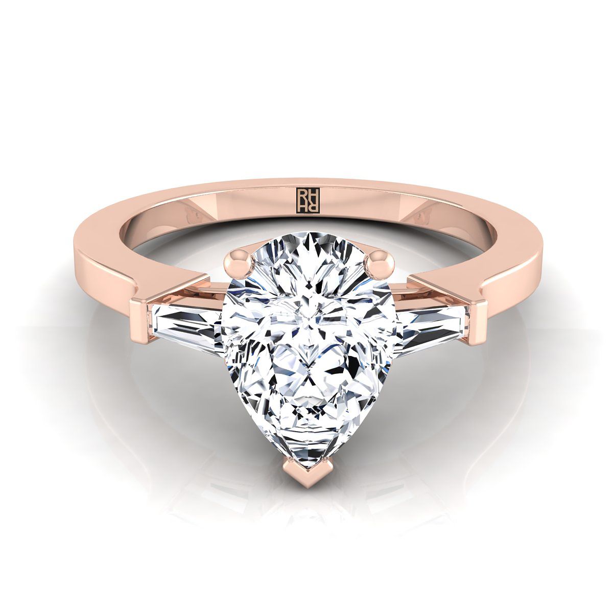 The June pear engagement ring setting in 14K Rose Gold | RockHer