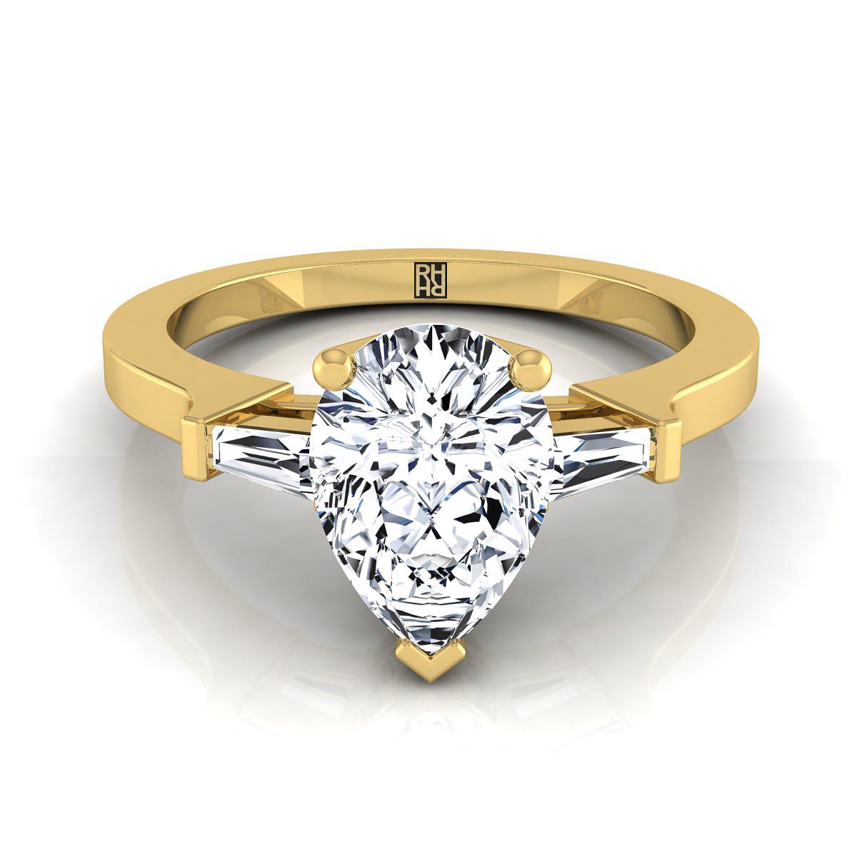 The June pear engagement ring setting in 18K Yellow Gold | RockHer