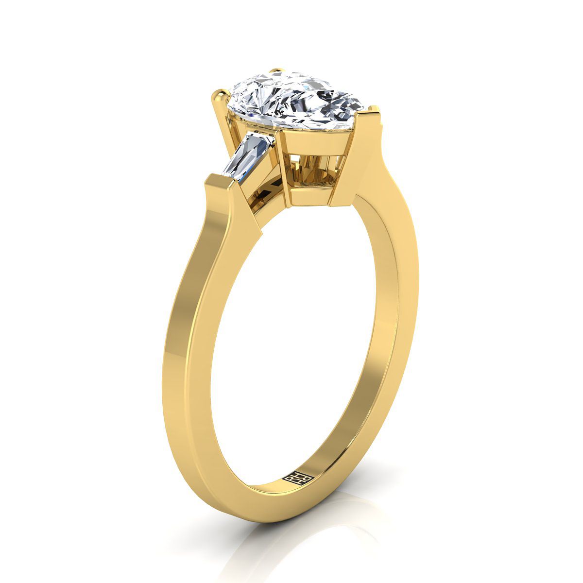 Select Three Stone styling on The June pear engagement ring setting | RockHer