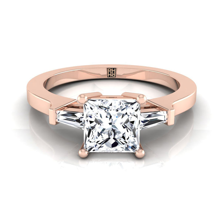 The June Select Three Stone Engagement Ring with Lab Diamond in 14K Rose Gold - view 1
