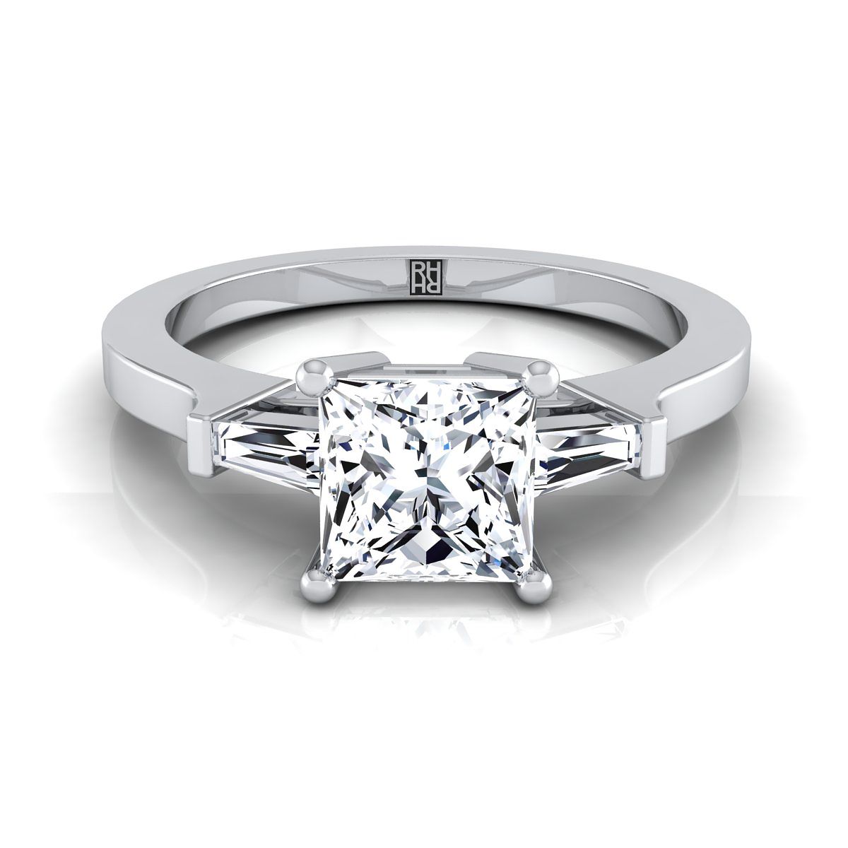The June princess engagement ring setting in Platinum | RockHer