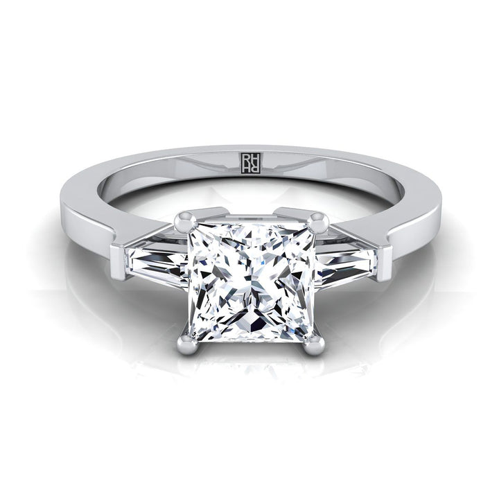 The June Select Three Stone Engagement Ring with Lab Diamond in 18K White Gold - view 1