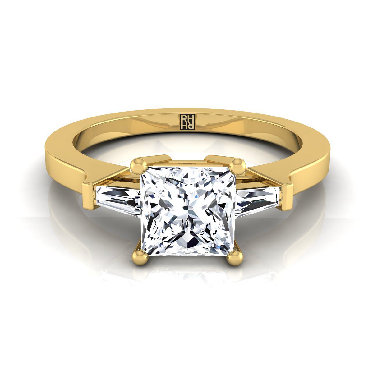 The June princess engagement ring setting in 18K Yellow Gold | RockHer