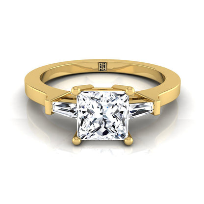The June Select Three Stone Engagement Ring with Lab Diamond in 18K Yellow Gold - view 1