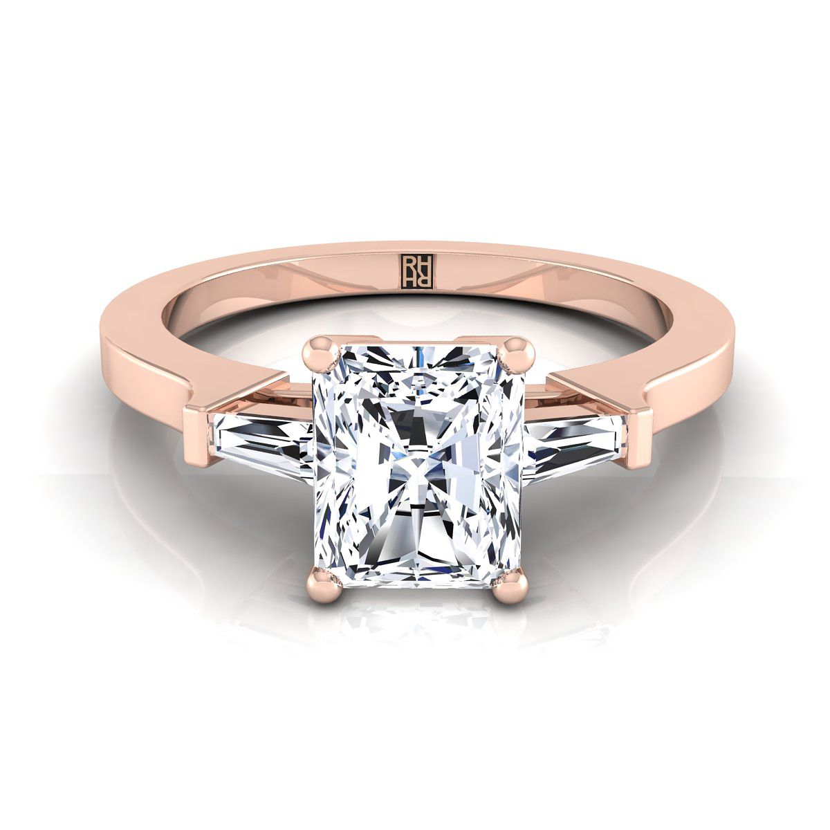The June radiant engagement ring setting in 14K Rose Gold | RockHer