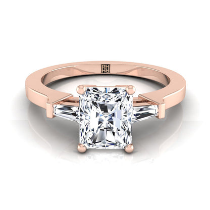 The June Select Three Stone Engagement Ring with Lab Diamond in 14K Rose Gold - view 1