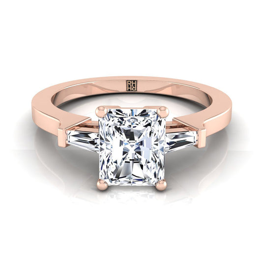 The June Select Three Stone Engagement Ring with Lab Diamond in 14K Rose Gold - view 1